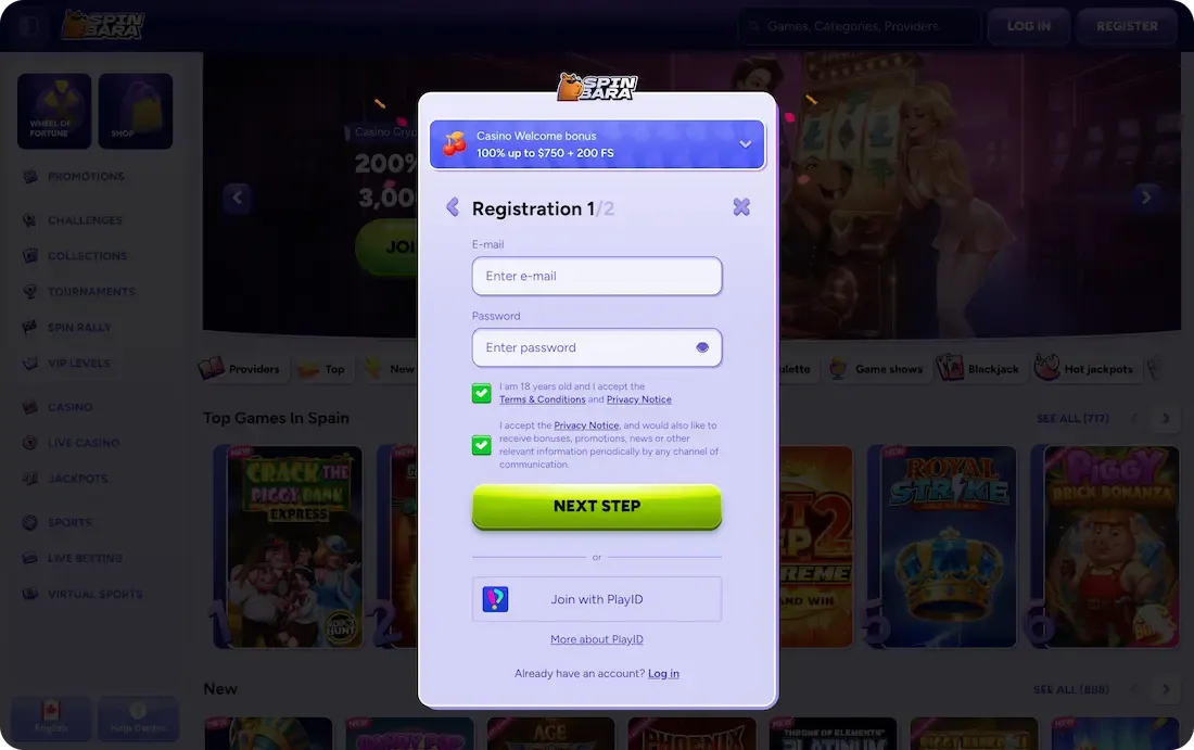 spinbara casino registration